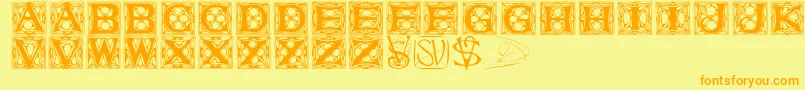 Varahcaps Font – Orange Fonts on Yellow Background