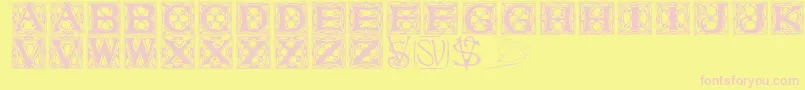 Varahcaps Font – Pink Fonts on Yellow Background