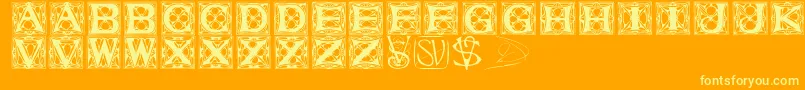 Varahcaps Font – Yellow Fonts on Orange Background