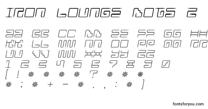 Iron Lounge Dots 2-fontti – aakkoset, numerot, erikoismerkit