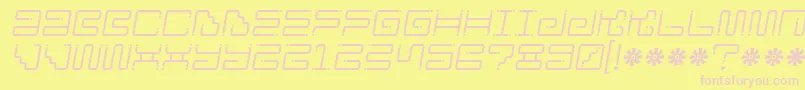 Iron Lounge Dots 2 Font – Pink Fonts on Yellow Background