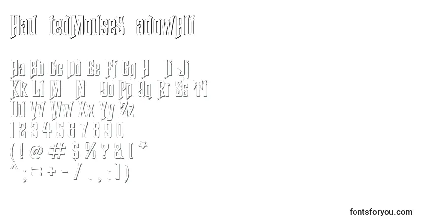 Schriftart HauntedMouseShadowAlt – Alphabet, Zahlen, spezielle Symbole