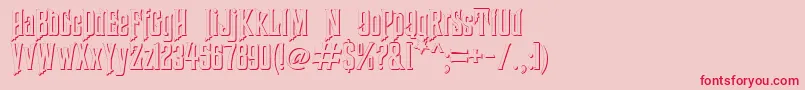 Fonte HauntedMouseShadowAlt – fontes vermelhas em um fundo rosa
