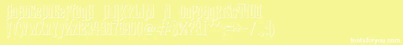 HauntedMouseShadowAlt Font – White Fonts on Yellow Background