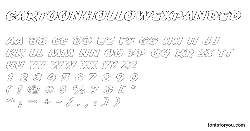 Шрифт CartoonHollowExpanded – алфавит, цифры, специальные символы
