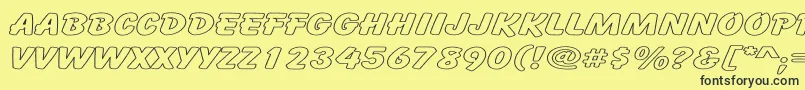 CartoonHollowExpanded Font – Black Fonts on Yellow Background