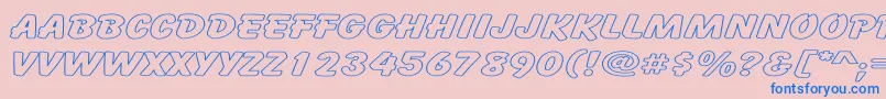 CartoonHollowExpanded Font – Blue Fonts on Pink Background