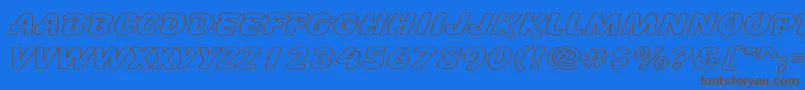 CartoonHollowExpanded Font – Brown Fonts on Blue Background