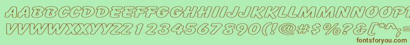 CartoonHollowExpanded Font – Brown Fonts on Green Background