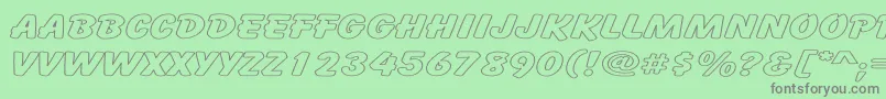 CartoonHollowExpanded Font – Gray Fonts on Green Background