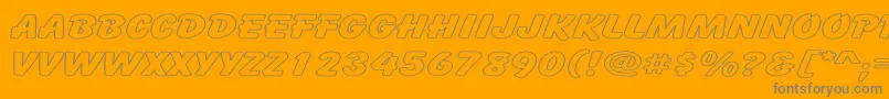 CartoonHollowExpanded-Schriftart – Graue Schriften auf orangefarbenem Hintergrund