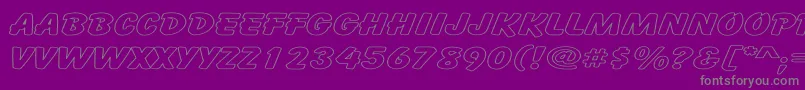 CartoonHollowExpanded-Schriftart – Graue Schriften auf violettem Hintergrund