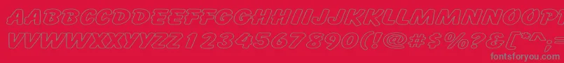 CartoonHollowExpanded Font – Gray Fonts on Red Background