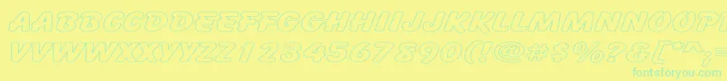 CartoonHollowExpanded Font – Green Fonts on Yellow Background