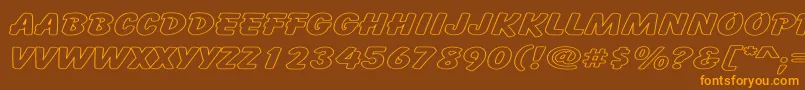 CartoonHollowExpanded Font – Orange Fonts on Brown Background