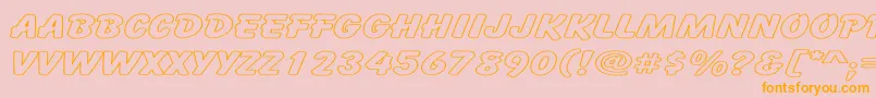 CartoonHollowExpanded Font – Orange Fonts on Pink Background