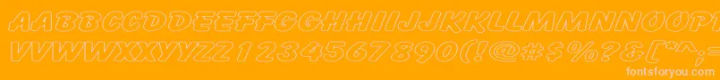 CartoonHollowExpanded Font – Pink Fonts on Orange Background