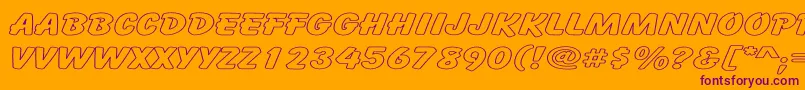 CartoonHollowExpanded Font – Purple Fonts on Orange Background