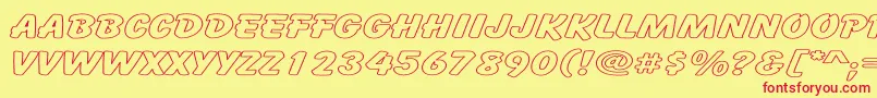 フォントCartoonHollowExpanded – 赤い文字の黄色い背景