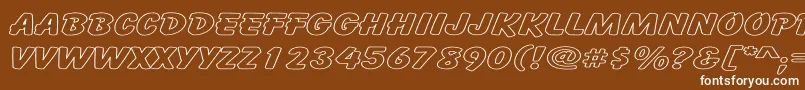 CartoonHollowExpanded Font – White Fonts on Brown Background