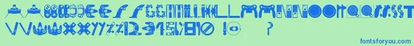 Consolefont Font – Blue Fonts on Green Background