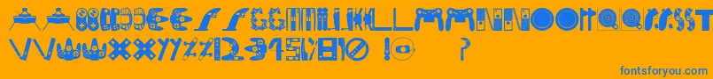 Consolefont Font – Blue Fonts on Orange Background