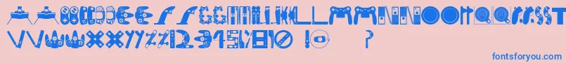 Consolefont Font – Blue Fonts on Pink Background