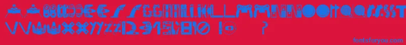 Consolefont Font – Blue Fonts on Red Background