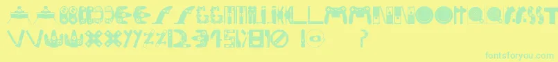 Consolefont Font – Green Fonts on Yellow Background