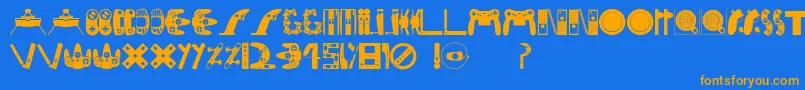 Consolefont Font – Orange Fonts on Blue Background