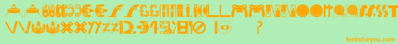 Consolefont Font – Orange Fonts on Green Background