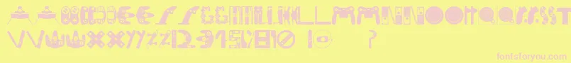 Consolefont Font – Pink Fonts on Yellow Background
