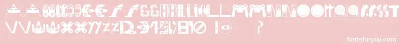 Consolefont-Schriftart – Weiße Schriften auf rosa Hintergrund