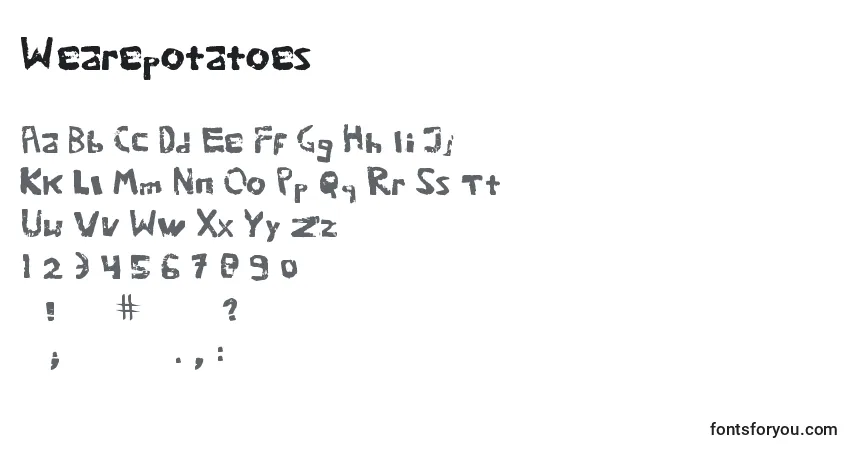 Schriftart Wearepotatoes – Alphabet, Zahlen, spezielle Symbole