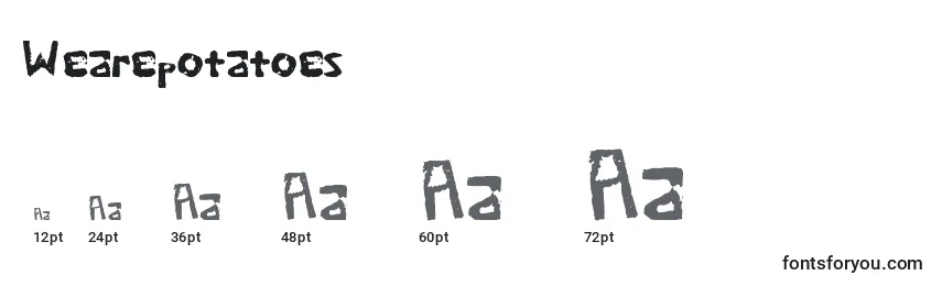Größen der Schriftart Wearepotatoes