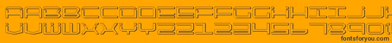 Шрифт QuicktechShadow – чёрные шрифты на оранжевом фоне