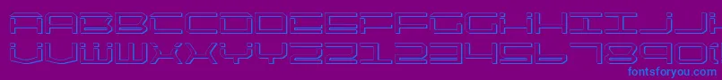 Шрифт QuicktechShadow – синие шрифты на фиолетовом фоне