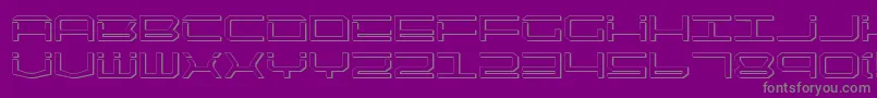 フォントQuicktechShadow – 紫の背景に灰色の文字