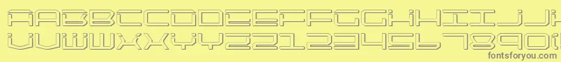 QuicktechShadow-fontti – harmaat kirjasimet keltaisella taustalla