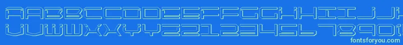 Шрифт QuicktechShadow – зелёные шрифты на синем фоне