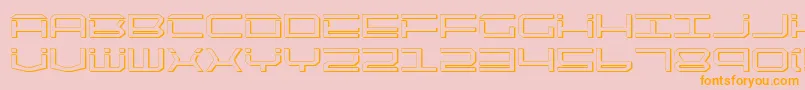 QuicktechShadow-Schriftart – Orangefarbene Schriften auf rosa Hintergrund