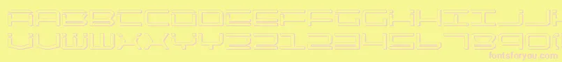 QuicktechShadow-fontti – vaaleanpunaiset fontit keltaisella taustalla