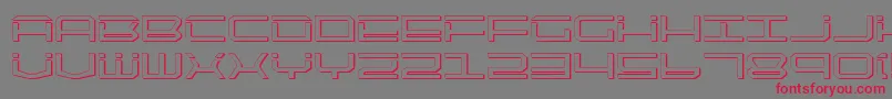 フォントQuicktechShadow – 赤い文字の灰色の背景