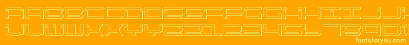 Шрифт QuicktechShadow – жёлтые шрифты на оранжевом фоне