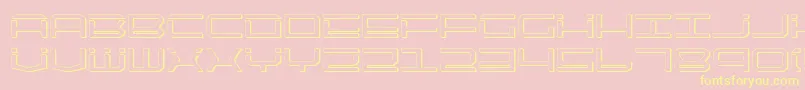 QuicktechShadow-Schriftart – Gelbe Schriften auf rosa Hintergrund
