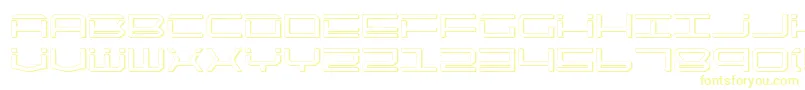QuicktechShadow-fontti – keltaiset fontit valkoisella taustalla