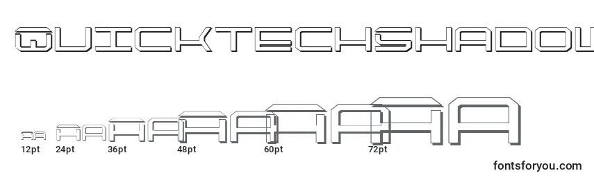 Размеры шрифта QuicktechShadow