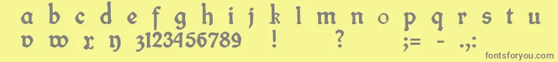 フォントFinFraktur – 黄色の背景に灰色の文字