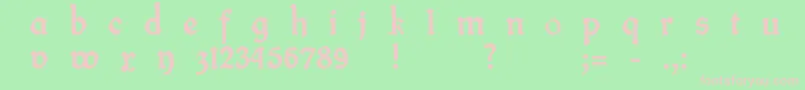 Fonte FinFraktur – fontes rosa em um fundo verde