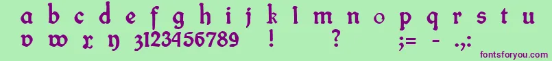 FinFraktur Font – Purple Fonts on Green Background